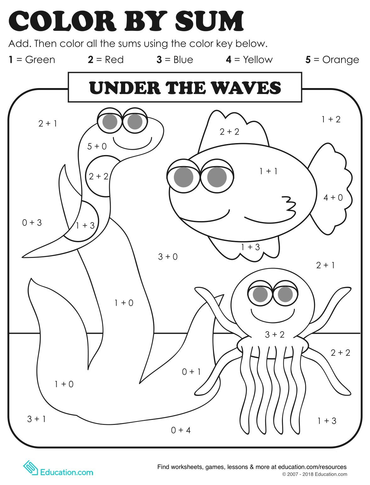 30 1St Grade Math Worksheets Color
