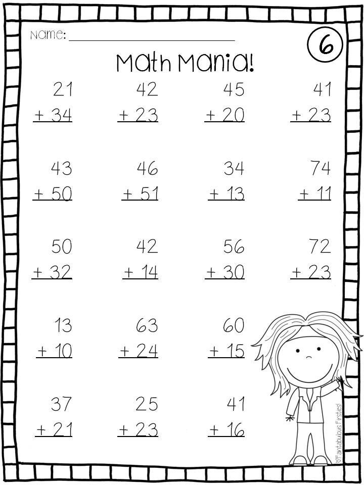 30 2 Digit Addition Worksheets Grade 1