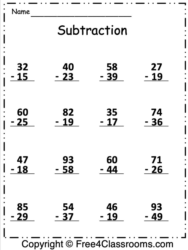 30 2 Digit Subtraction With Regrouping Free Math Worksheets