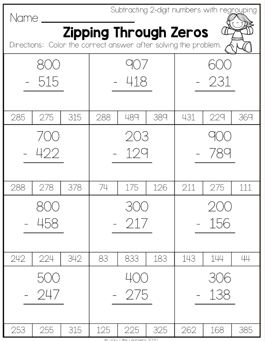 30 2 Digit Subtraction With Regrouping Free Math Worksheets