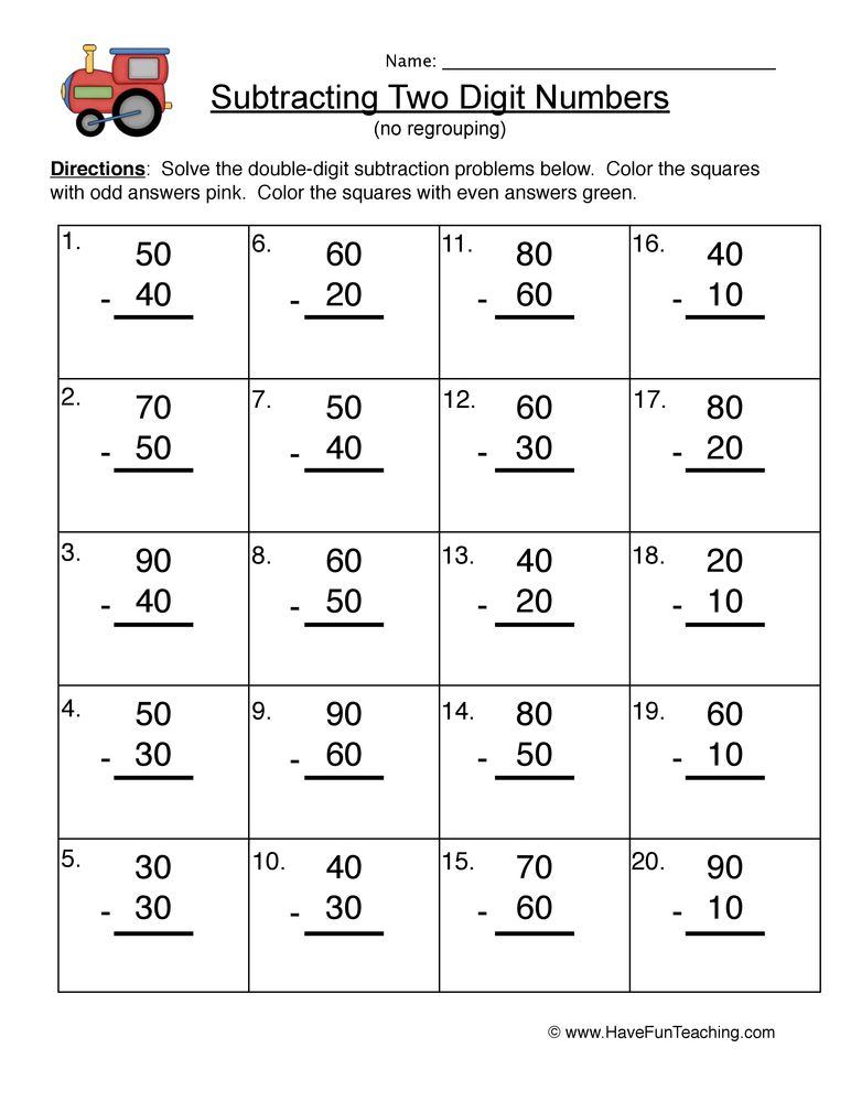 30 2 Digit Subtraction With Regrouping Free Math Worksheets