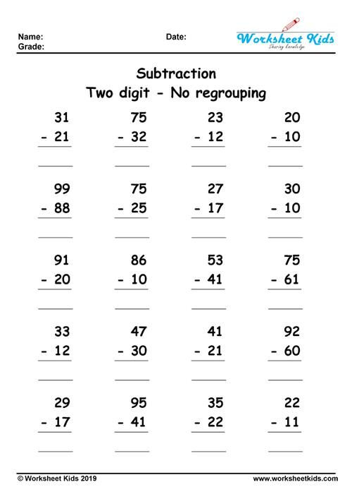 30 2 Digit Subtraction With Regrouping Free Math Worksheets