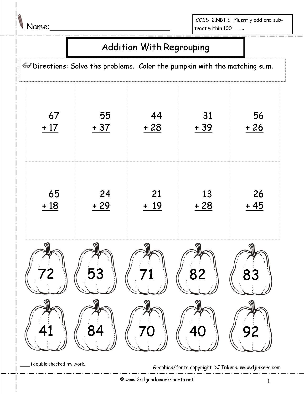 30 2Nd Grade Math Worksheets Free Addition And Subtraction Workshee