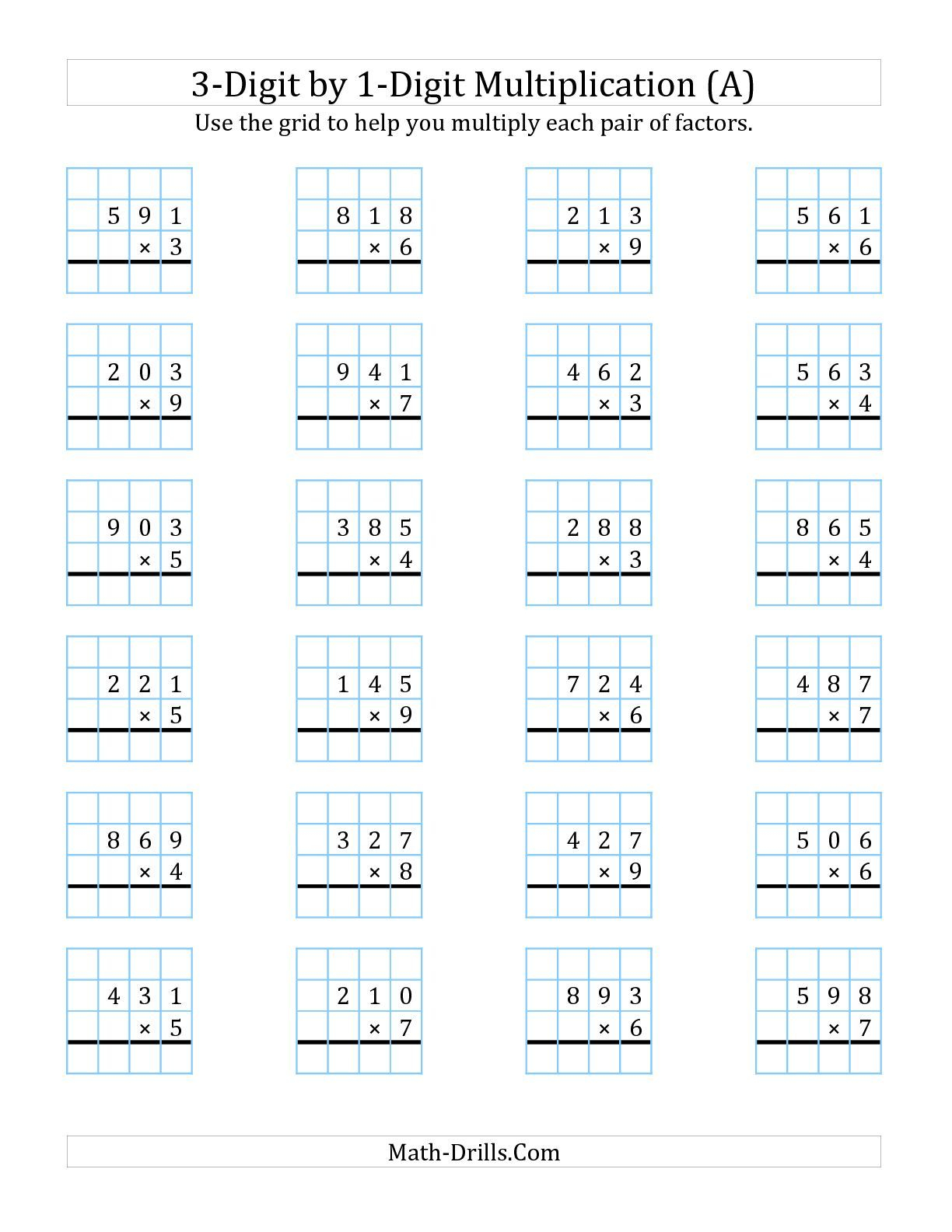 30 3Rd Grade Multiplication Worksheets 3 Digits