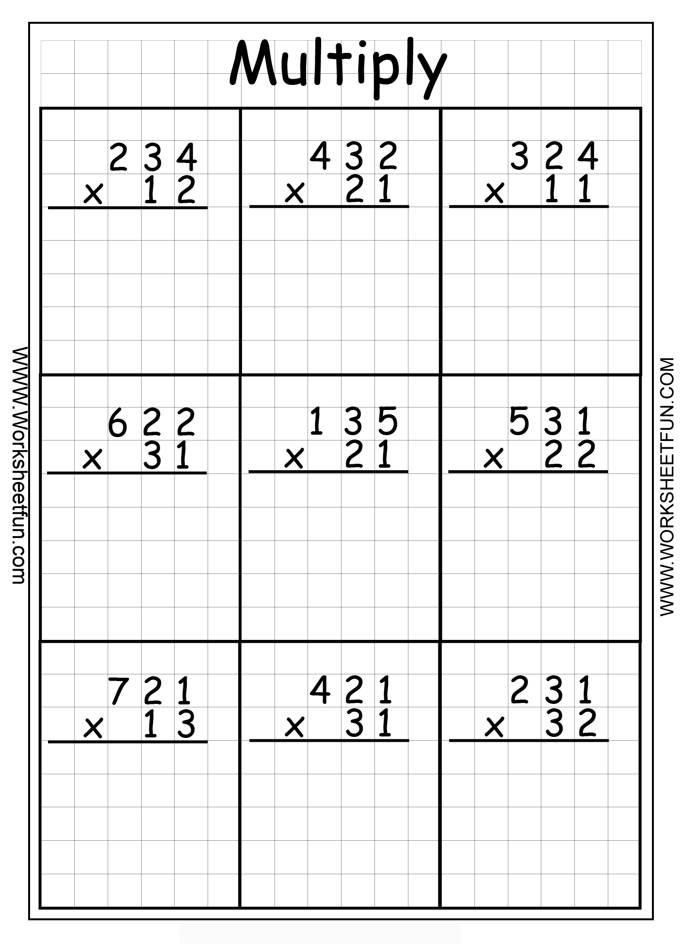 30 3Rd Grade Multiplication Worksheets 3 Digits