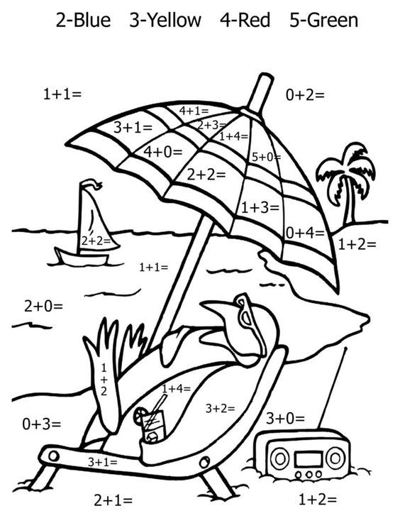 30 Addition Coloring Worksheets 2Nd Grade
