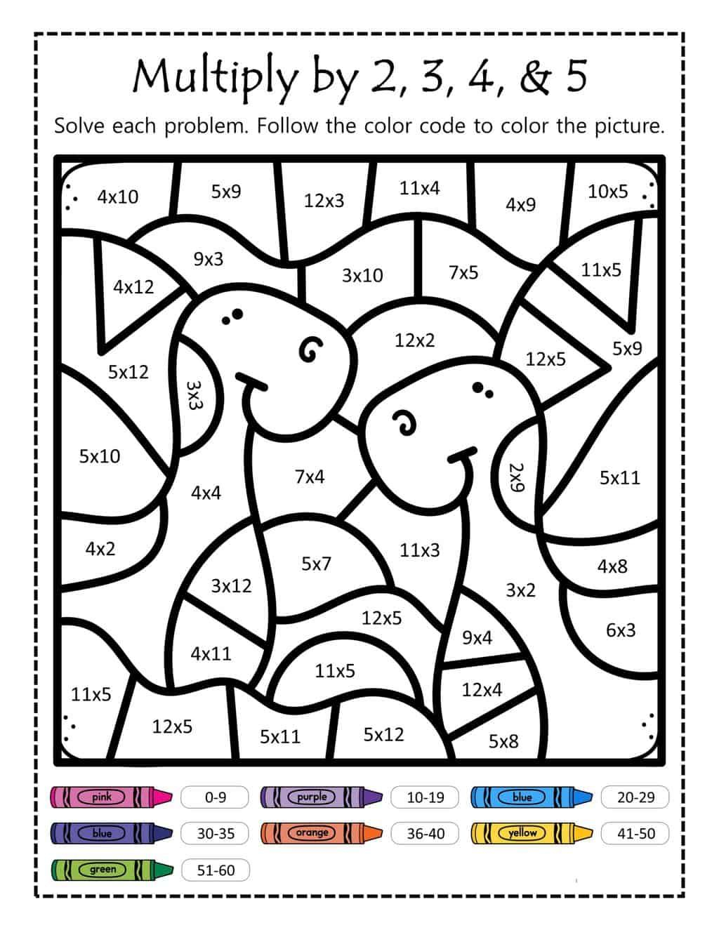 30 Addition Coloring Worksheets 2Nd Grade