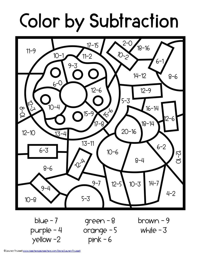 30 Addition Coloring Worksheets 2Nd Grade