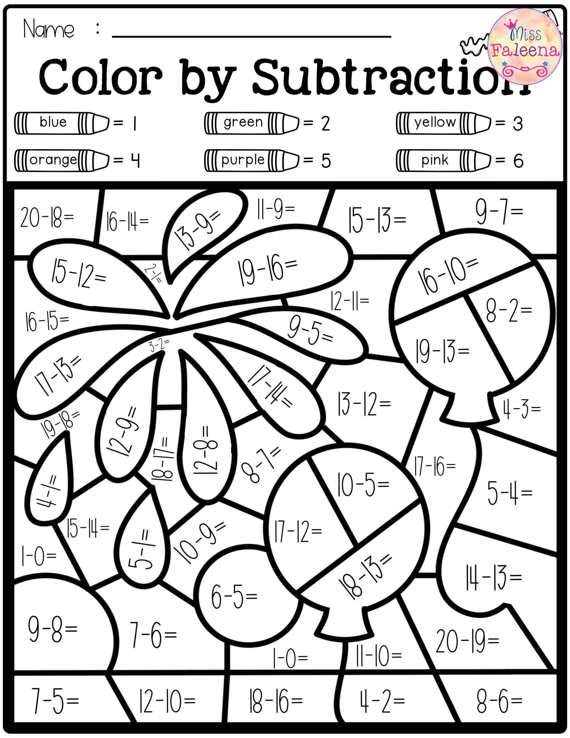 30 Addition Coloring Worksheets 2Nd Grade