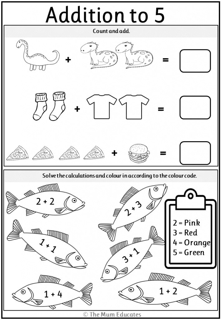 30 Addition To 5 Worksheets Kindergarten