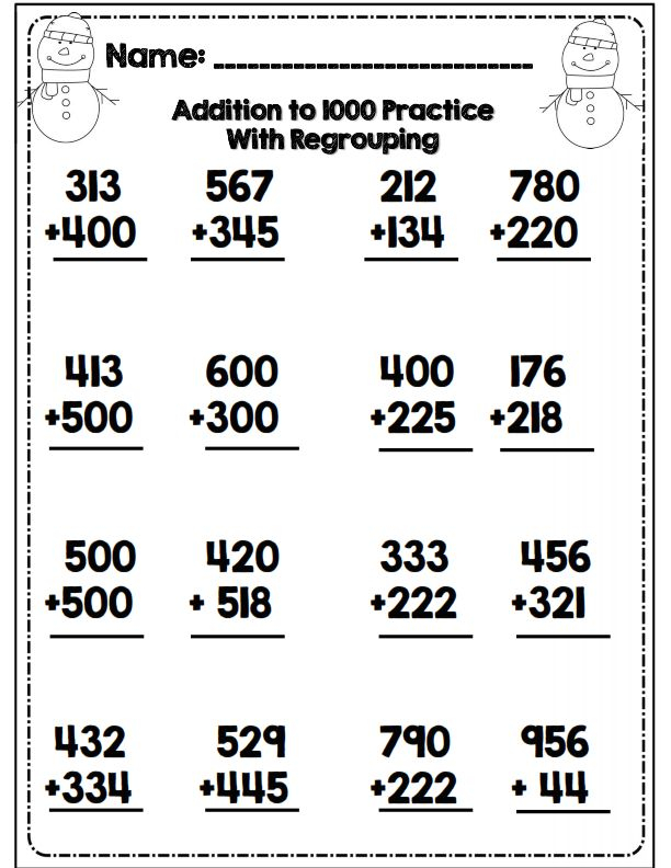 30 Addition Worksheets 3Rd Grade 2 Digit