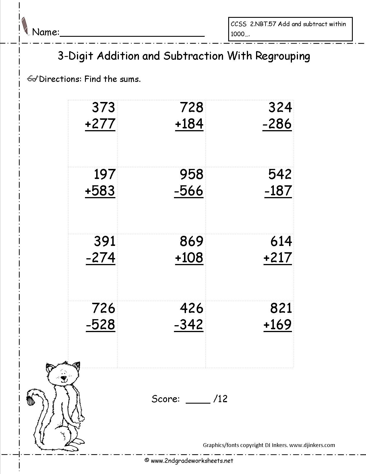 30 Addition Worksheets 3Rd Grade 2 Digit