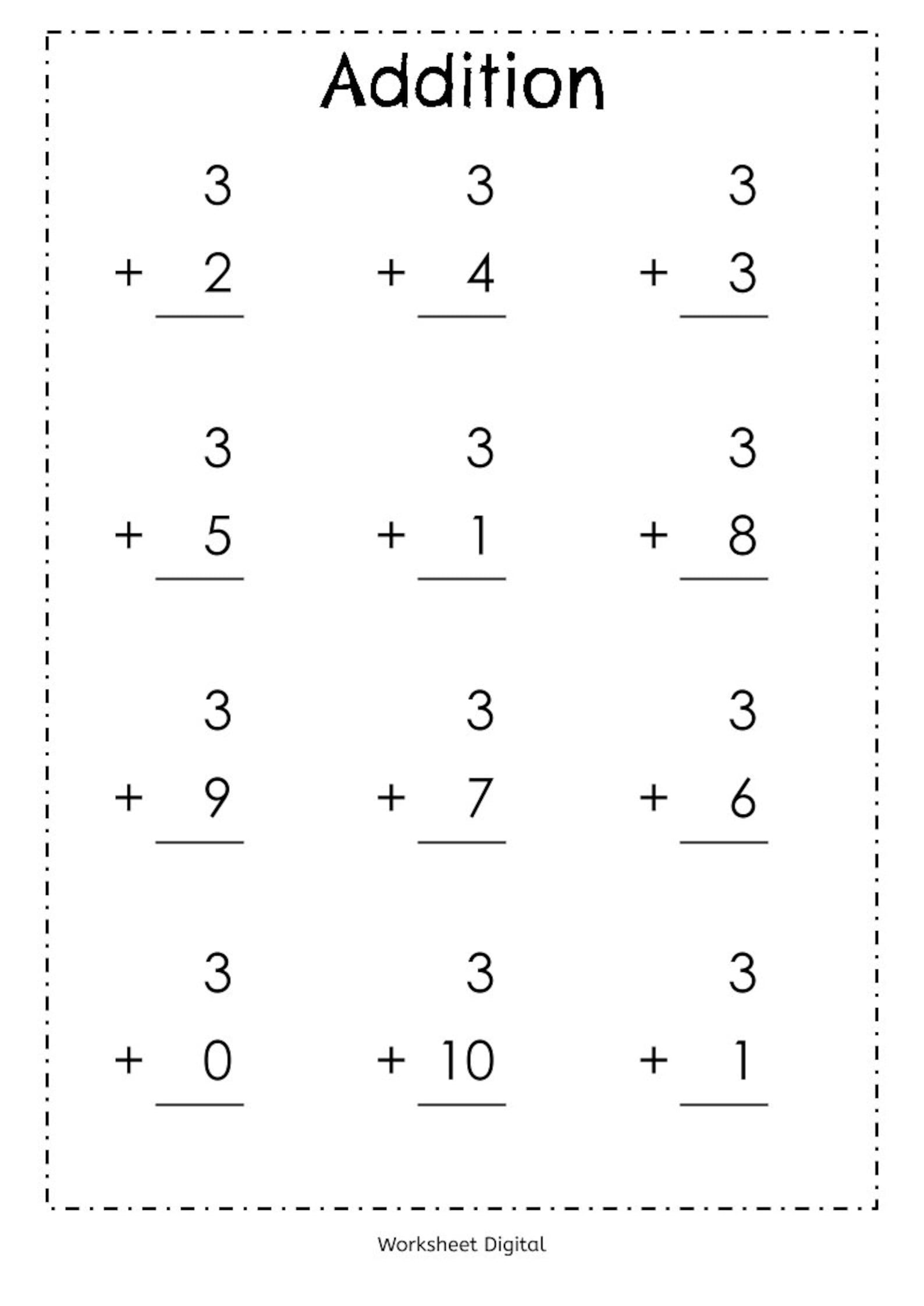 30 Addition Worksheets 7 Digits