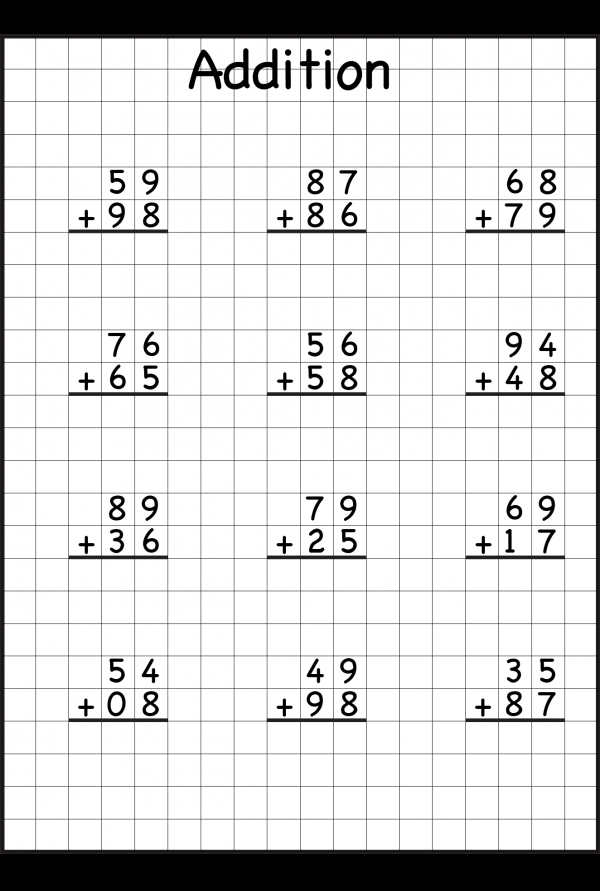 30 Addition Worksheets 7 Digits