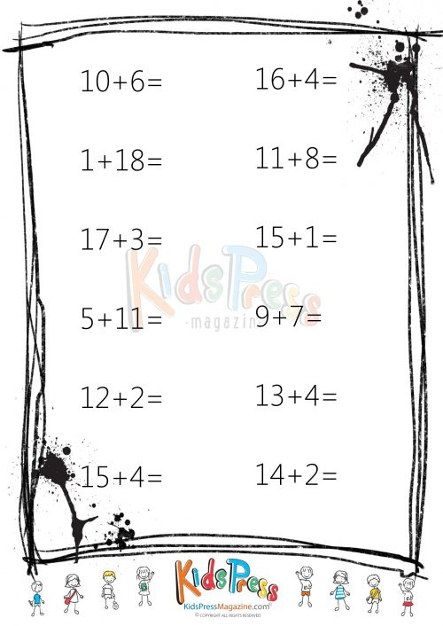 30 Addition Worksheets 7 Digits