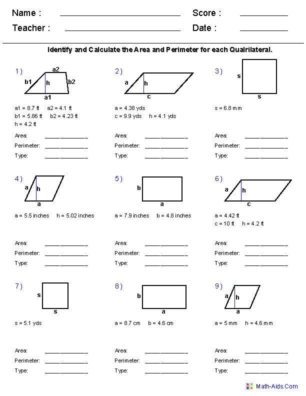 30 Area And Perimeter Worksheets For Grade 6