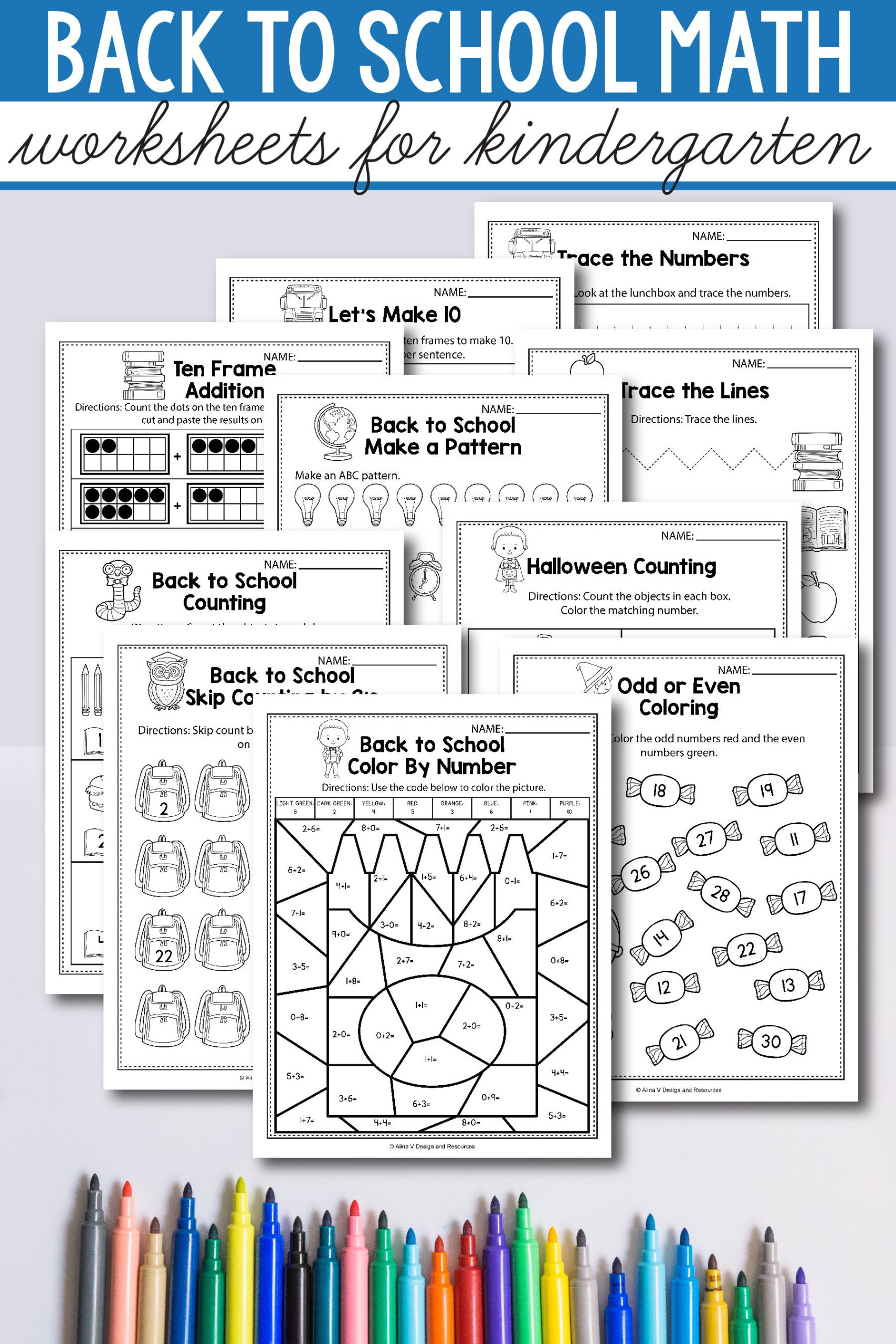 30 Back To School Math Worksheets Kindergarten