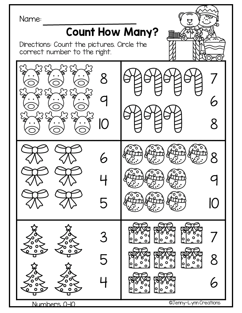 30 Christmas Preschool Math Worksheets