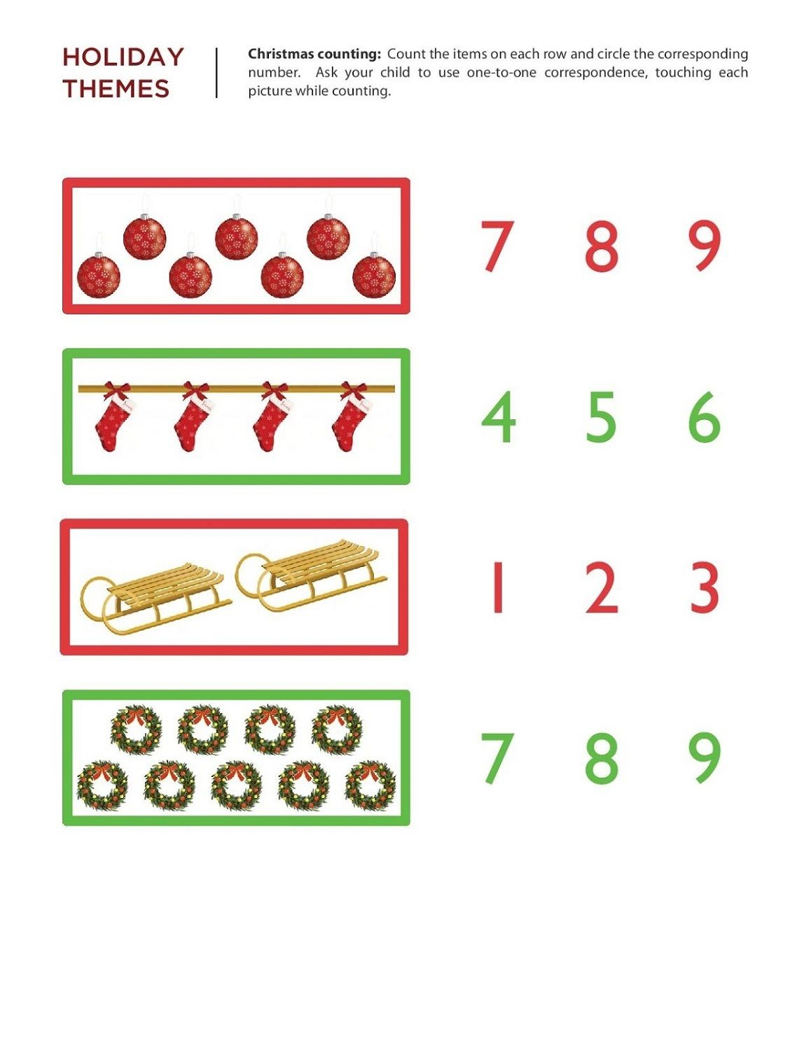 30 Christmas Preschool Math Worksheets