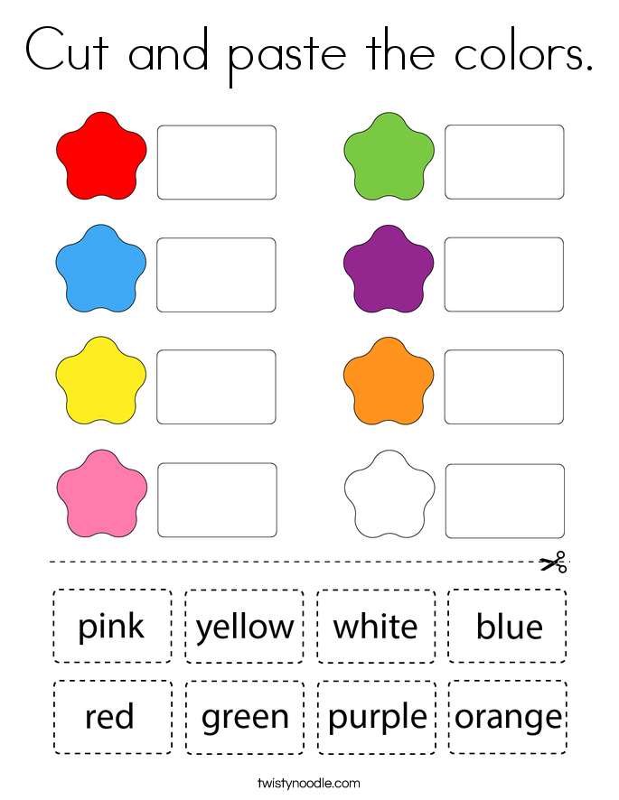 30 Cut And Paste Worksheets Colors