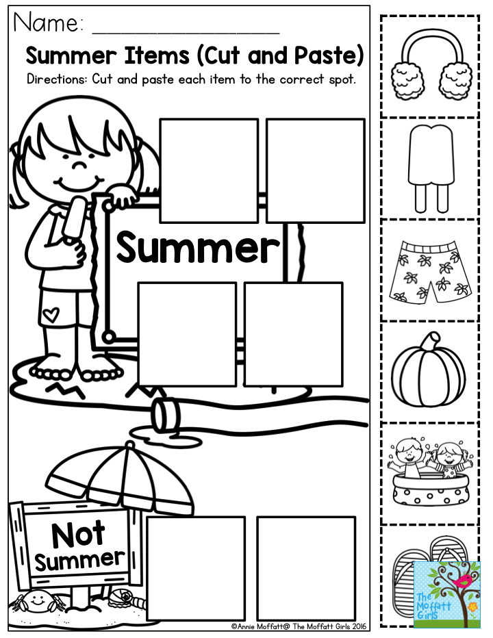 30 Cut And Paste Worksheets Colors