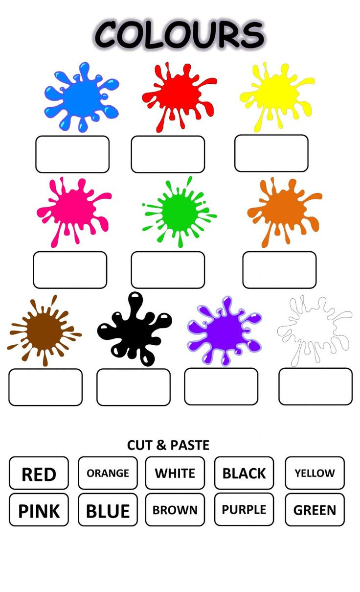 30 Cut And Paste Worksheets Colors