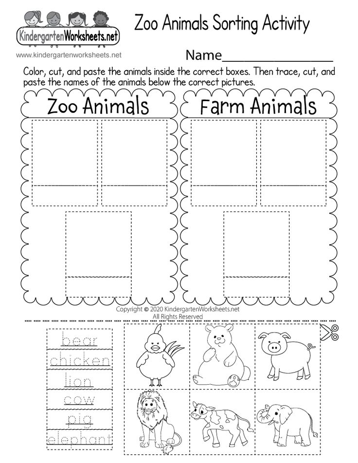 30 English Worksheets For Kids Kindergarten Animals