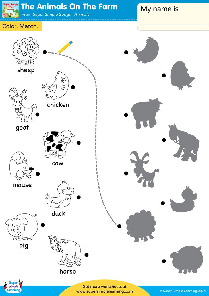 30 English Worksheets For Kids Kindergarten Animals