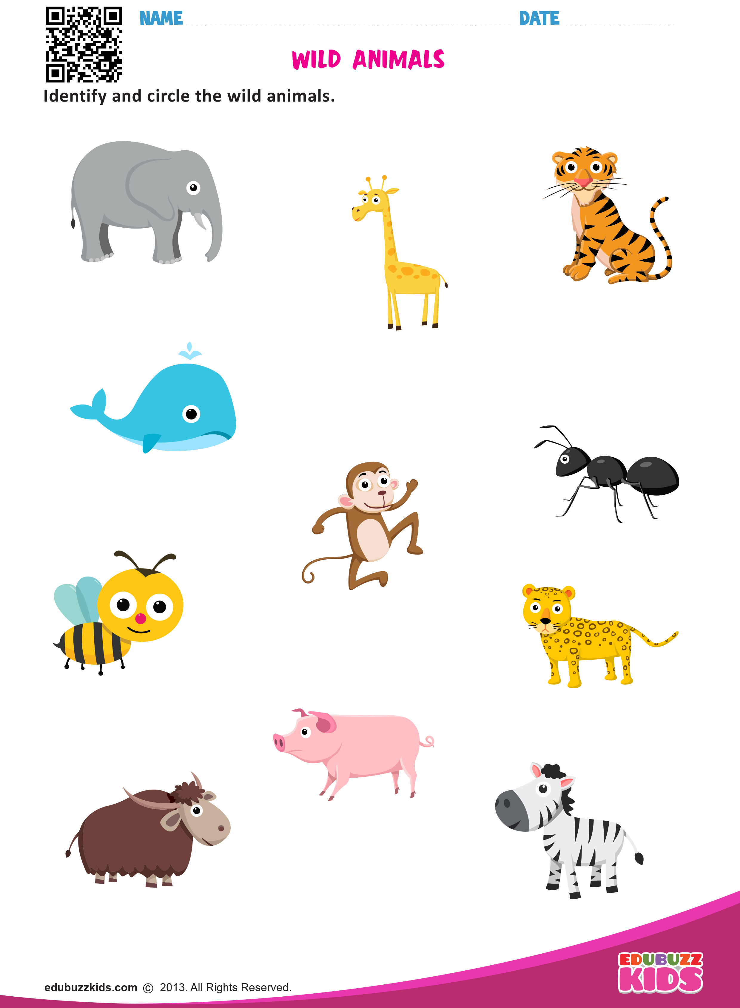 30 English Worksheets For Kids Kindergarten Animals