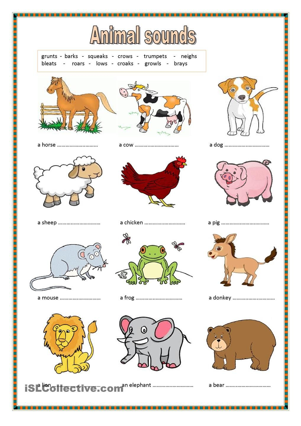 30 English Worksheets For Kids Kindergarten Animals