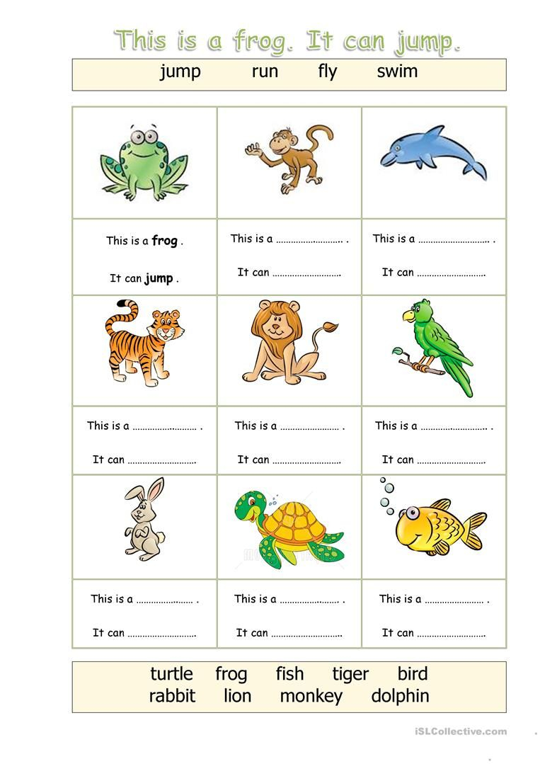 30 English Worksheets For Kids Kindergarten Animals