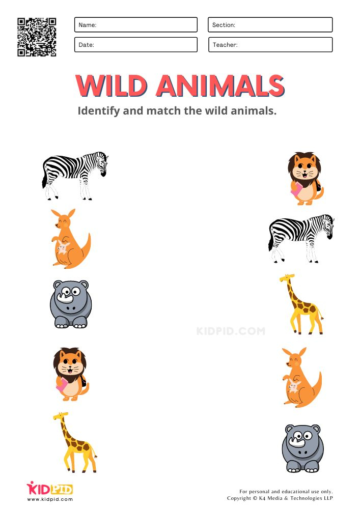30 English Worksheets For Kids Kindergarten Animals