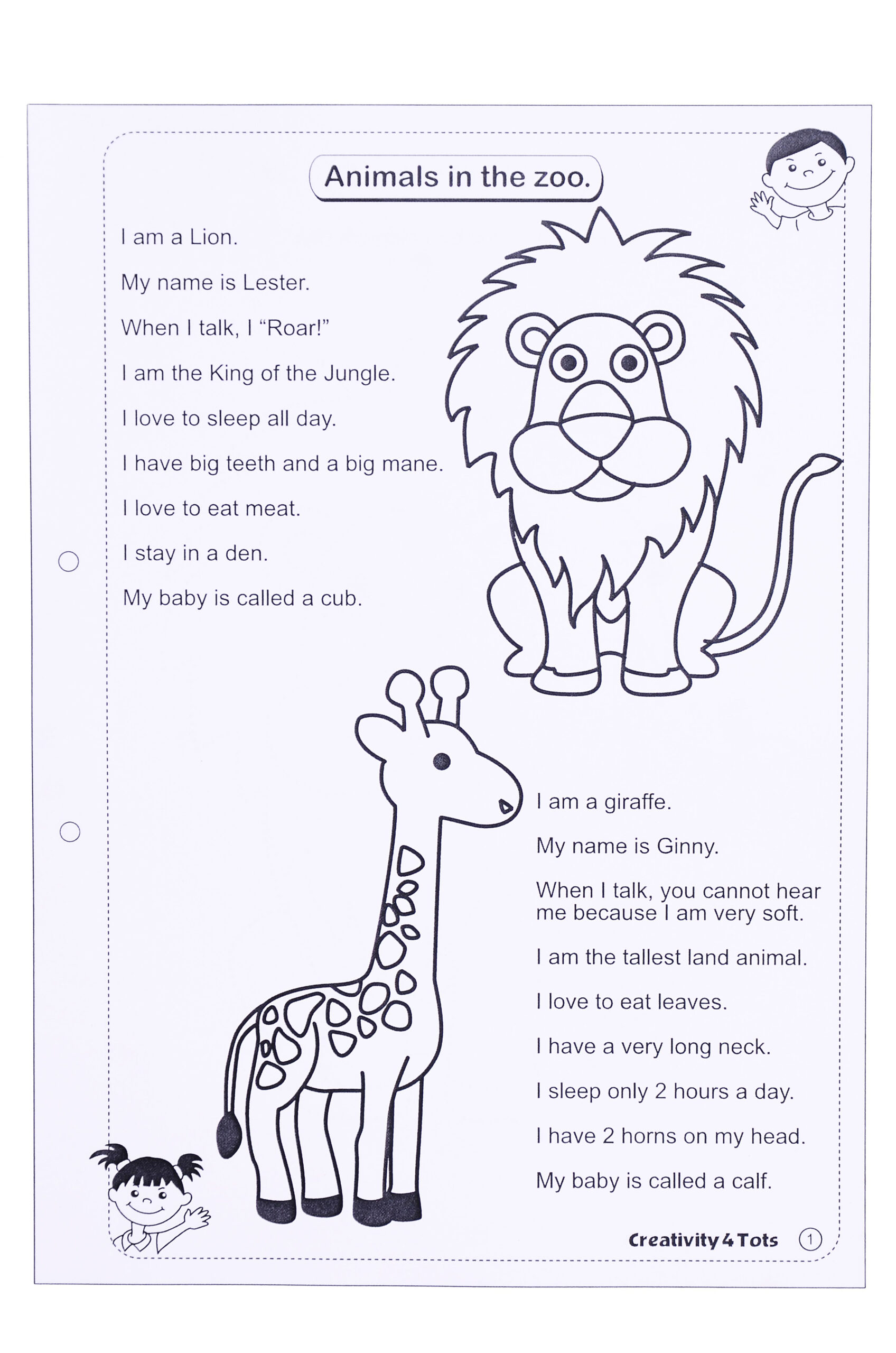 30 English Worksheets For Kids Kindergarten Animals