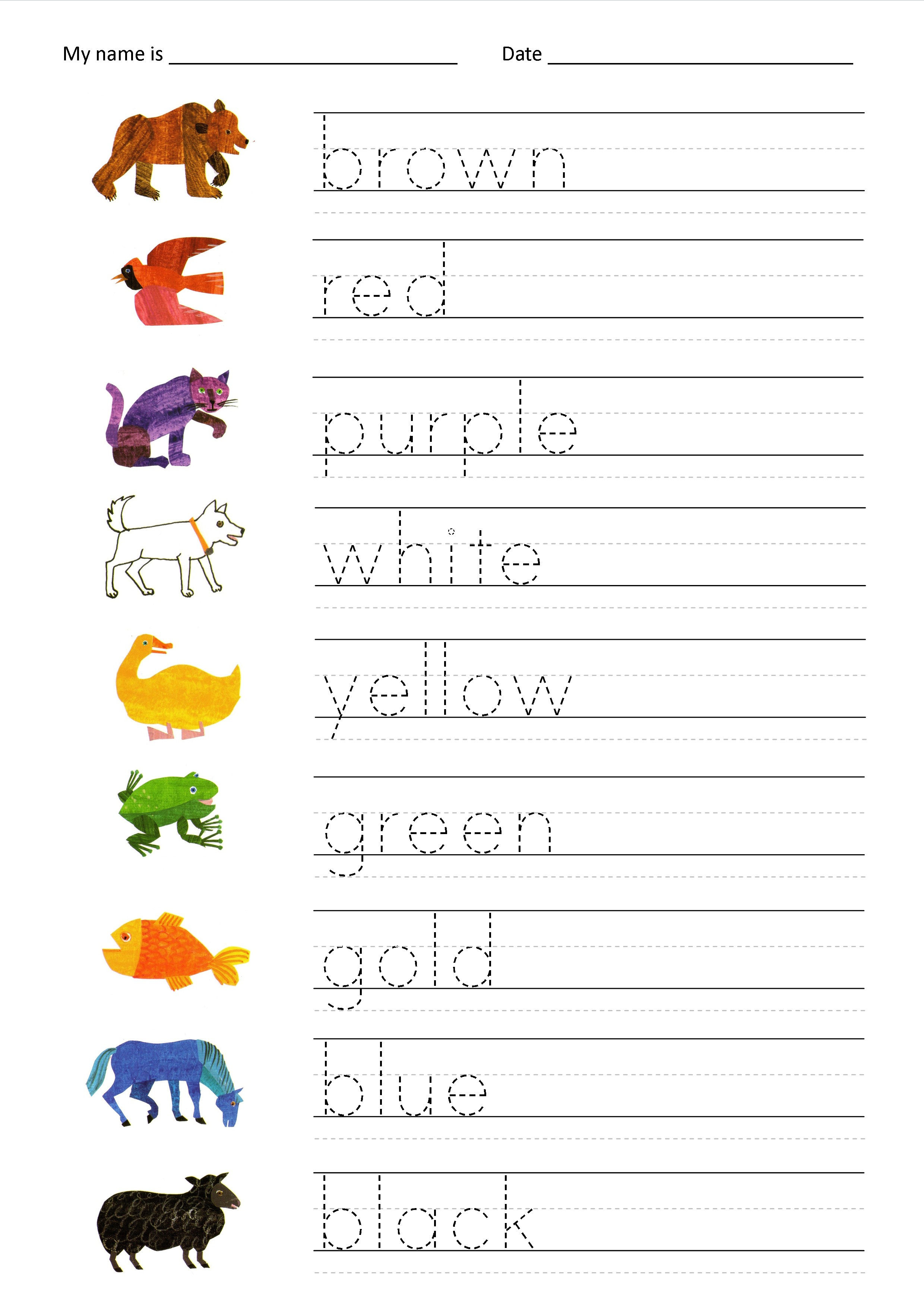 30 English Worksheets For Kids Kindergarten Animals