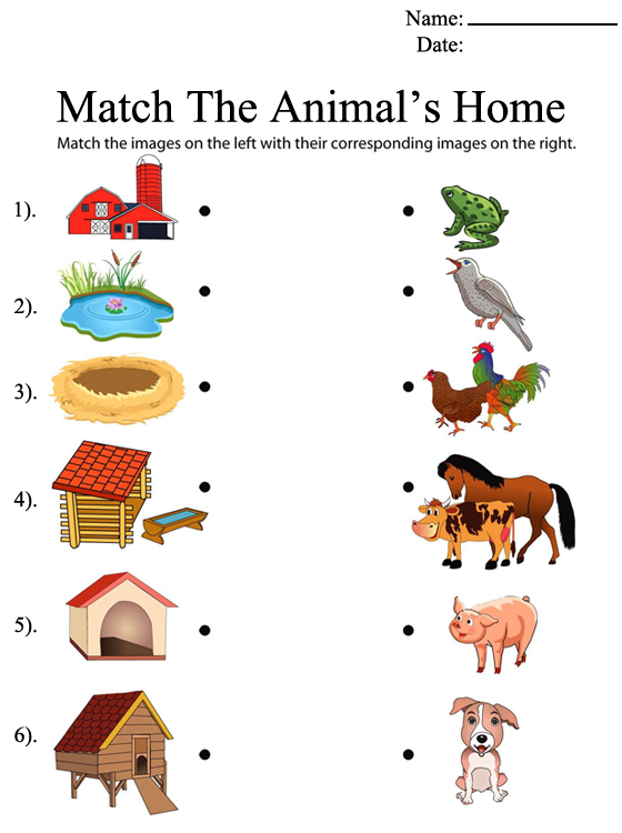 30 English Worksheets For Kids Kindergarten Animals
