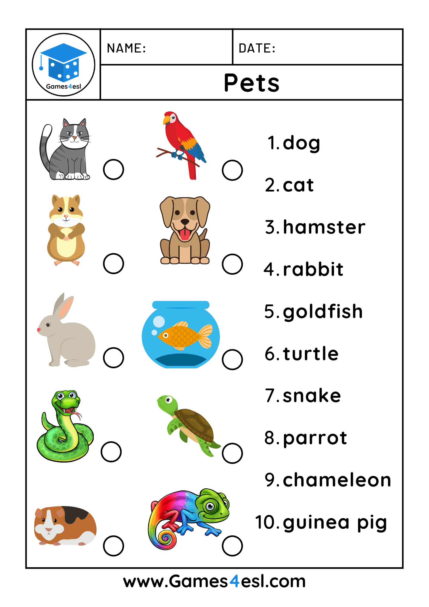 30 English Worksheets For Kids Kindergarten Animals