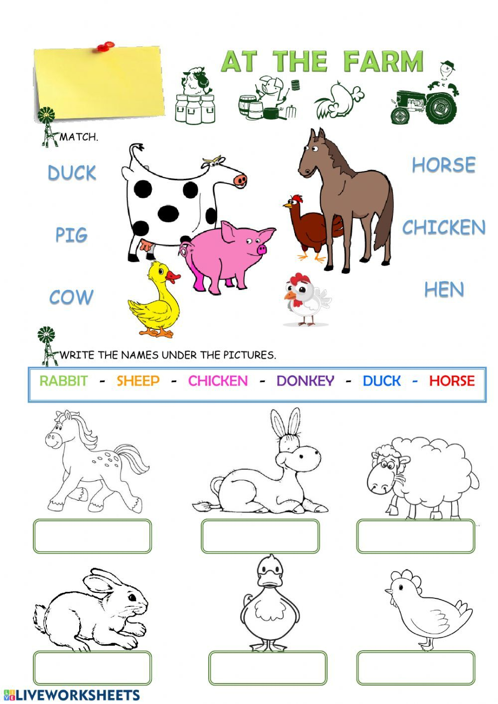 30 English Worksheets For Kids Kindergarten Animals