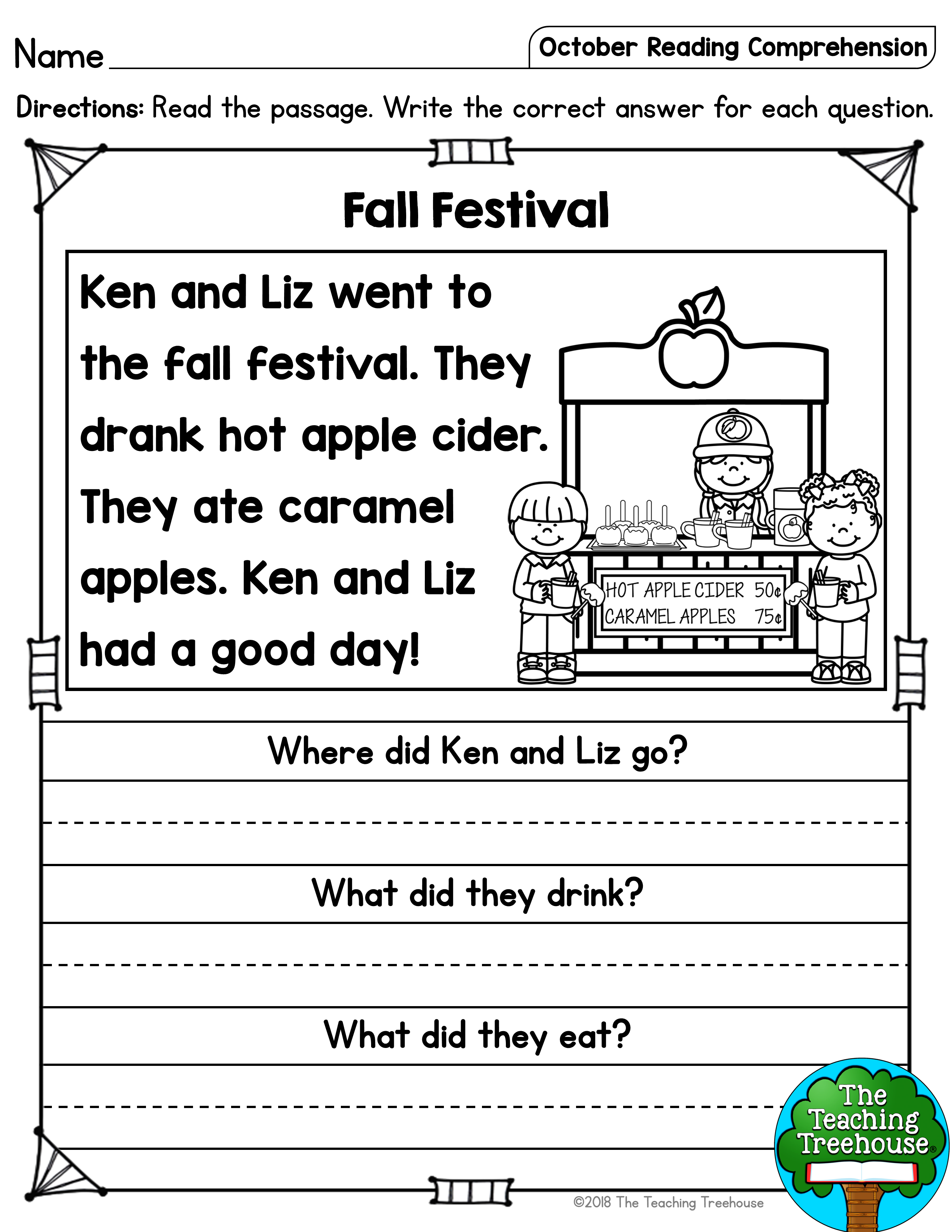 30 Free Printable Halloween Reading Worksheets For 1St Grade Literacy