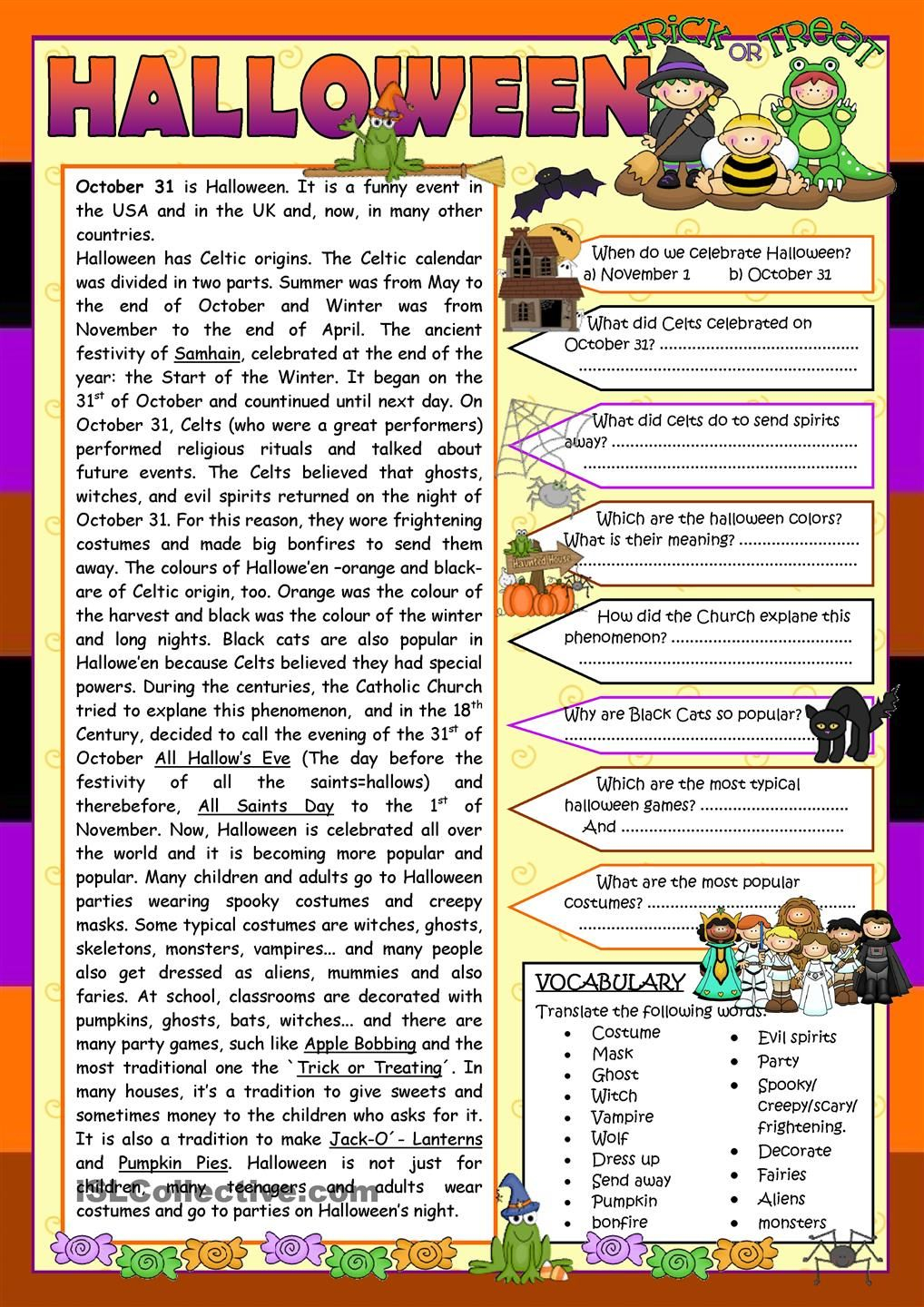 30 Free Printable Halloween Reading Worksheets For 1St Grade Literacy