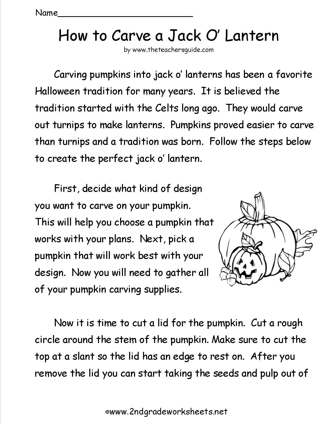 30 Free Printable Halloween Reading Worksheets For 1St Grade Literacy
