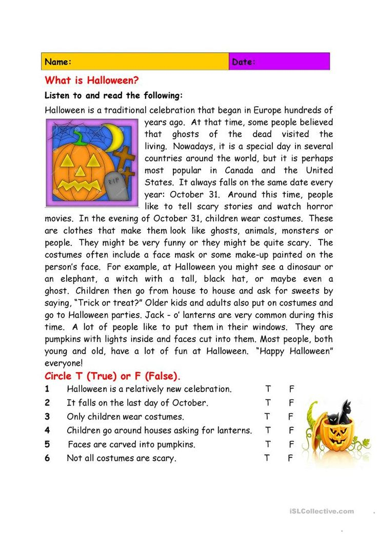 30 Free Printable Halloween Reading Worksheets For 1St Grade Literacy