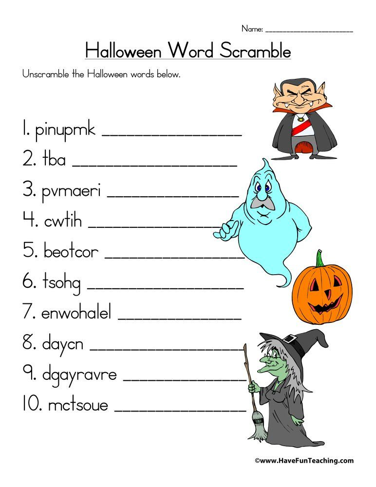 30 Halloween Worksheets 1St Grade Free