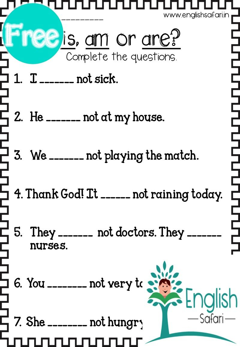 30 Is Am Are Worksheets Grade 1 Math