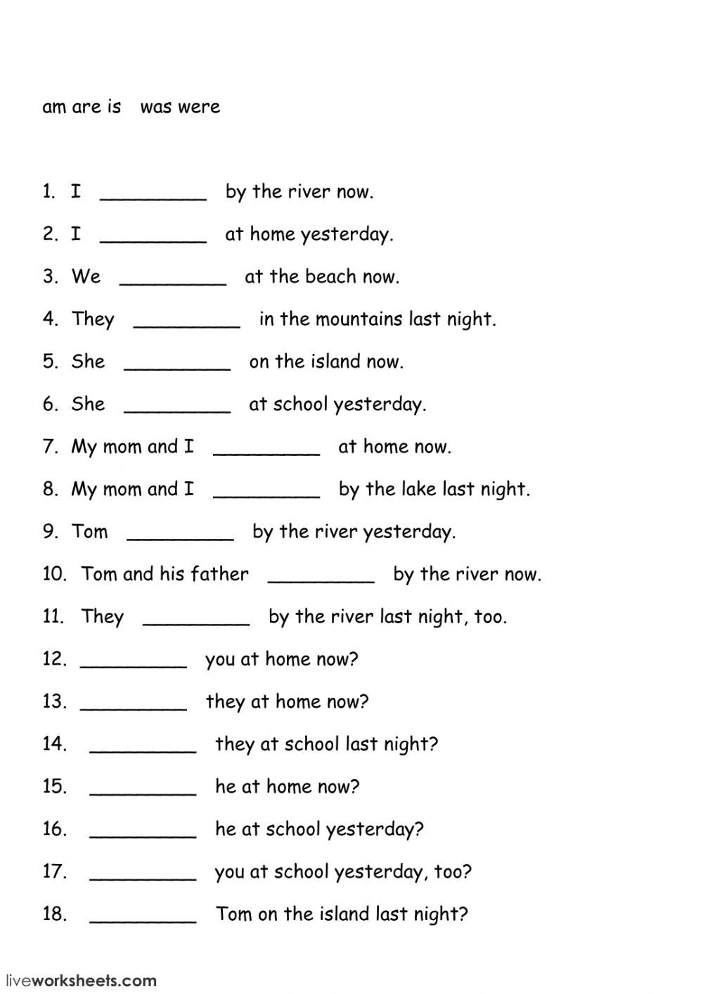 30 Is Am Are Worksheets Grade 1 Math
