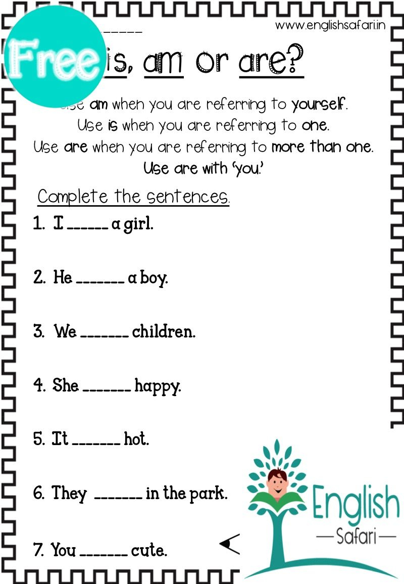 30 Is Am Are Worksheets Grade 1 Math