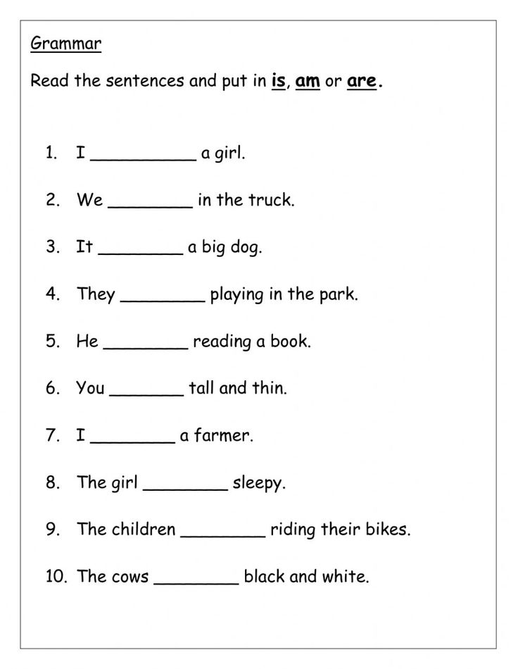 30 Is Am Are Worksheets Grade 1 Math