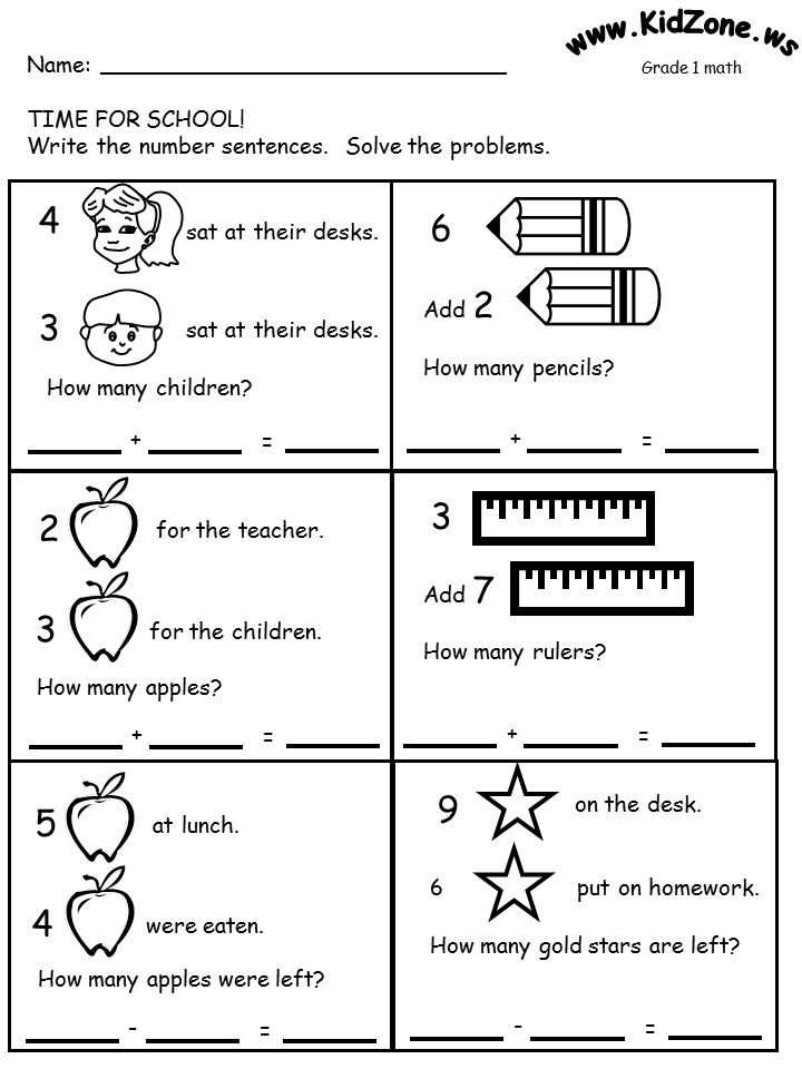 30 Kindergarten Math Worksheets Addition Word Problems 1