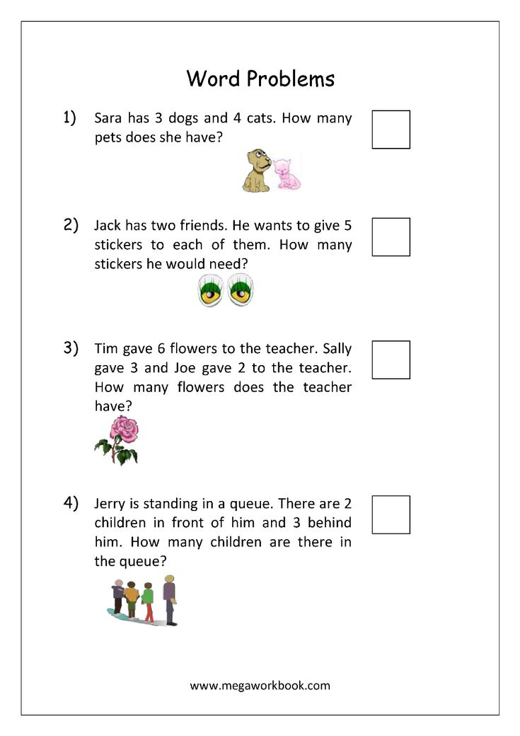 30 Kindergarten Math Worksheets Addition Word Problems 1