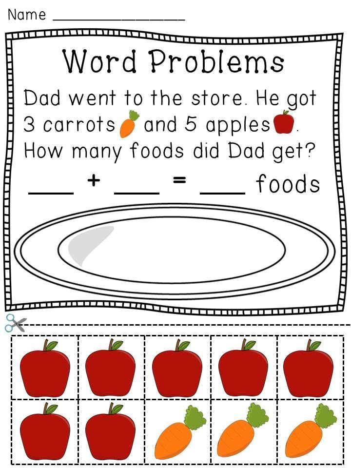 30 Kindergarten Math Worksheets Addition Word Problems 1