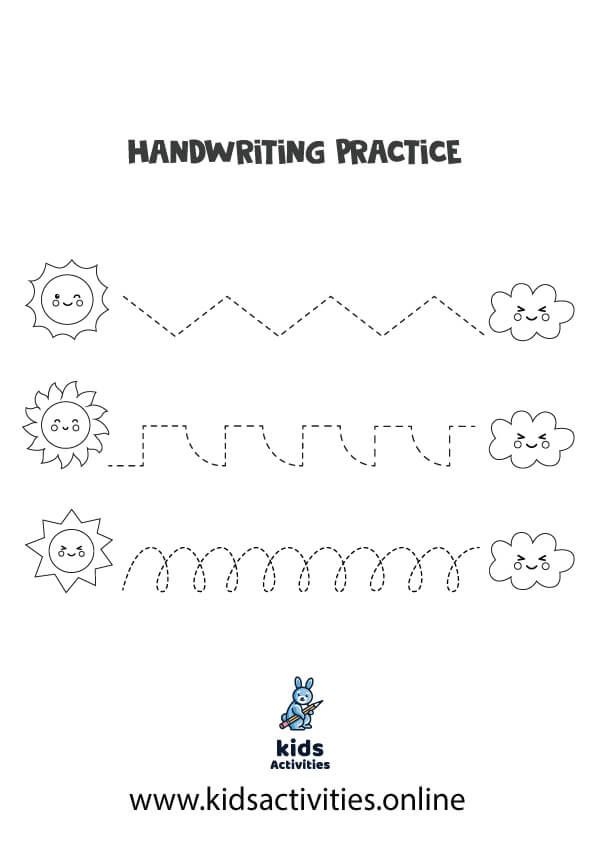 30 Kindergarten Worksheets Tracing Lines